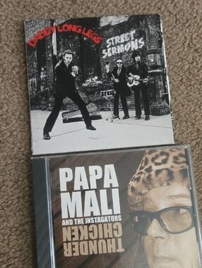 Papa Mali CD & Daddy Long Legs Street Sermons Album - Brown, Black, White, Red
